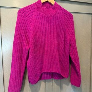 Express Fuchsia Ribbed Turtleneck Sweater